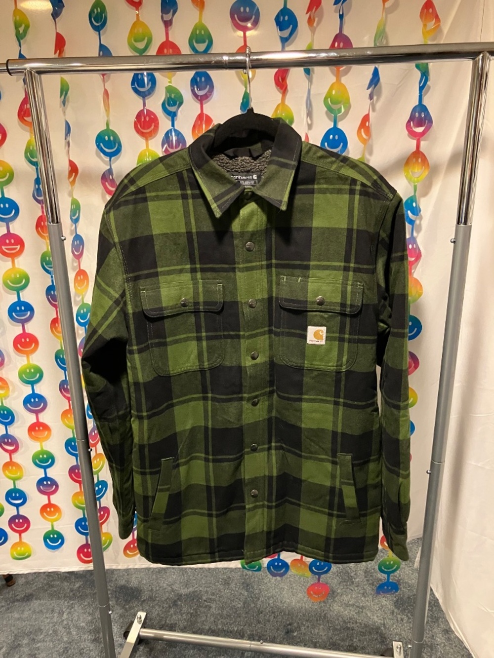 Carhartt Relaxed Fit Flannel Sherpa-Lined Shirt Jacket - Picture 7 of 14